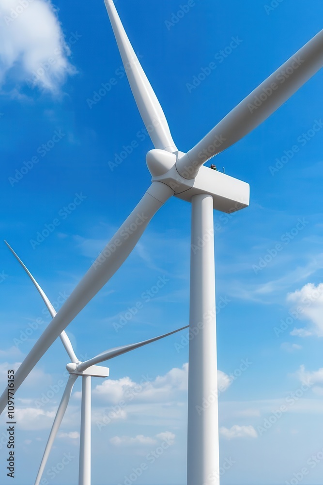 Technician inspecting wind turbine blades, close-up view, 3D illustration Technician inspecting wind turbine blades, close-up view, 3D illustration