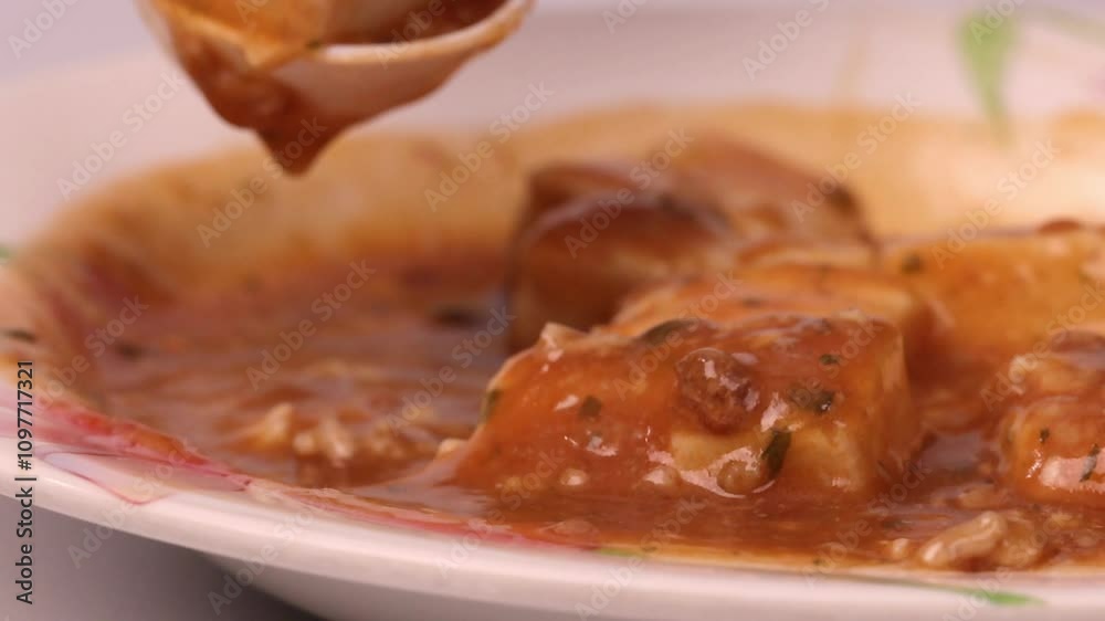 ご飯が進む！手作り麻婆豆腐、ピリ辛がたまらない！麻婆豆腐