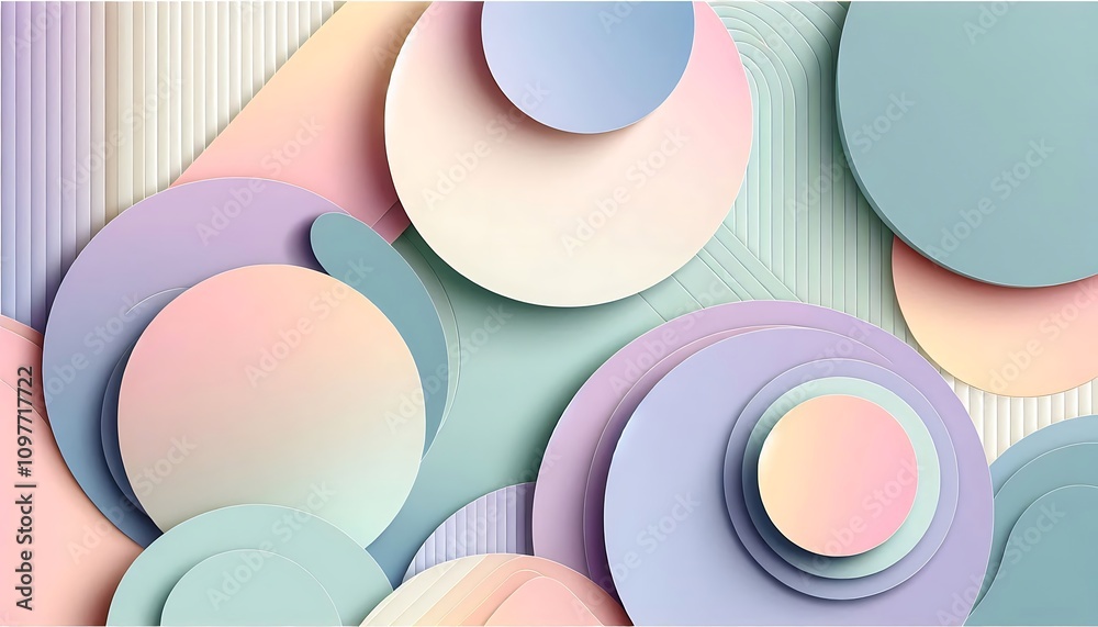 Abstract Pastel Circles and Lines Design Abstract Pastel Circles and Lines Design