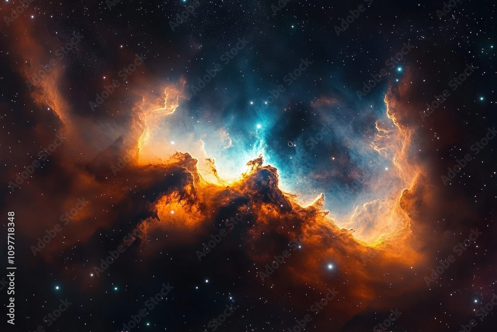 Obraz premium Colorful space galaxy cloud nebulae, starry night cosmos, and the science of the universe and astronomy create a stunning supernova background wallpaper