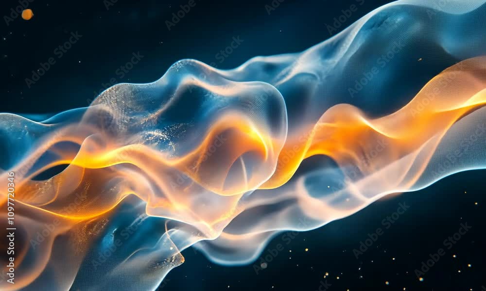 Abstract flowing energy with orange and blue hues. Abstract flowing energy with orange and blue hues.