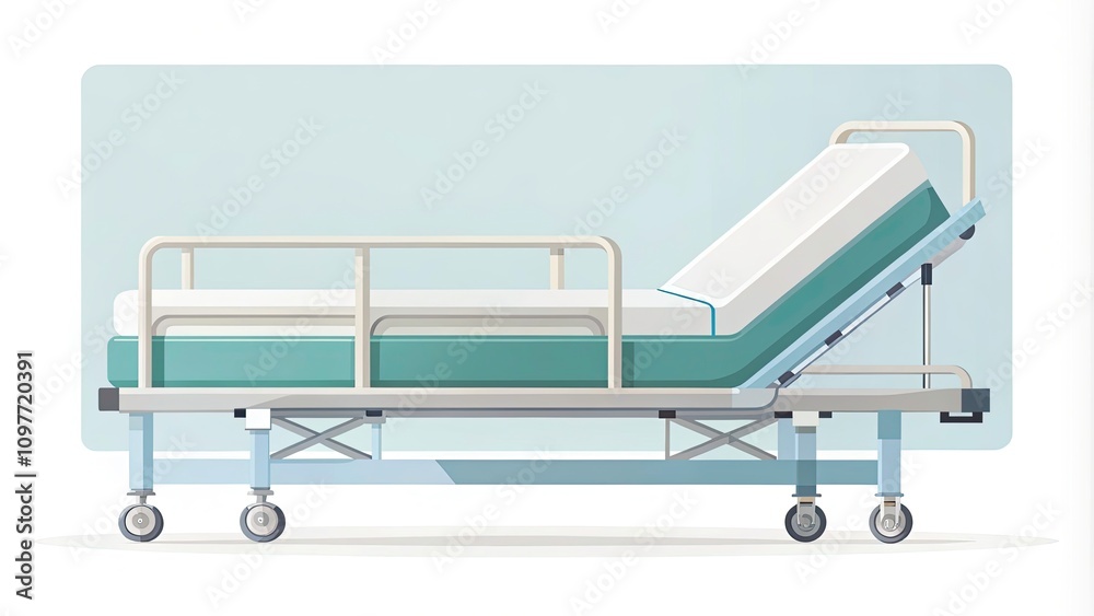 Minimalistic Medical Bed Vector Illustration for Healthcare, Hospital, and Home Care Settings – Isolated Flat Design for Modern Medical Graphics and Health-Related Projects Minimalistic Medical Bed Vector Illustration for Healthcare, Hospital, and Home Care Settings – Isolated Flat Design for Modern Medical Graphics and Health-Related Projects