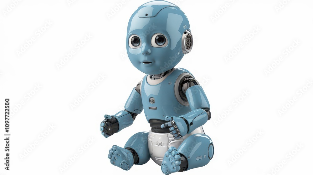 Baby Robot 3D Render with Isolated Background in Blue Color Technology Humanoid Robot Future toy Background. Blue Robot 3d isolated background humanoid Futuristic Technology Baby Robot 3D Render with Isolated Background in Blue Color Technology Humanoid Robot Future toy Background. Blue Robot 3d isolated background humanoid Futuristic Technology