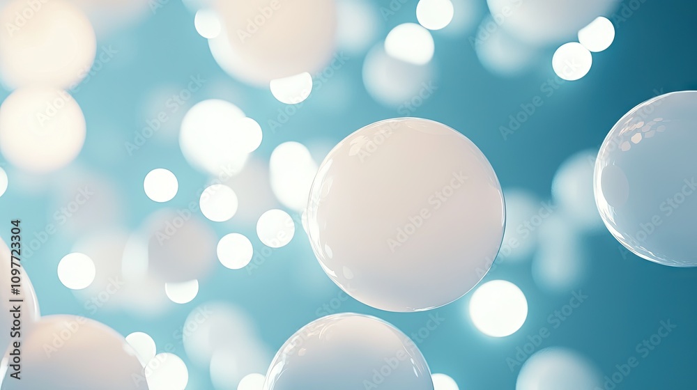 A minimalistic pastel blue background with abstract light circles, soft glowing orbs arranged in a flowing pattern, creating a calm and dreamy atmosphere A minimalistic pastel blue background with abstract light circles, soft glowing orbs arranged in a flowing pattern, creating a calm and dreamy atmosphere