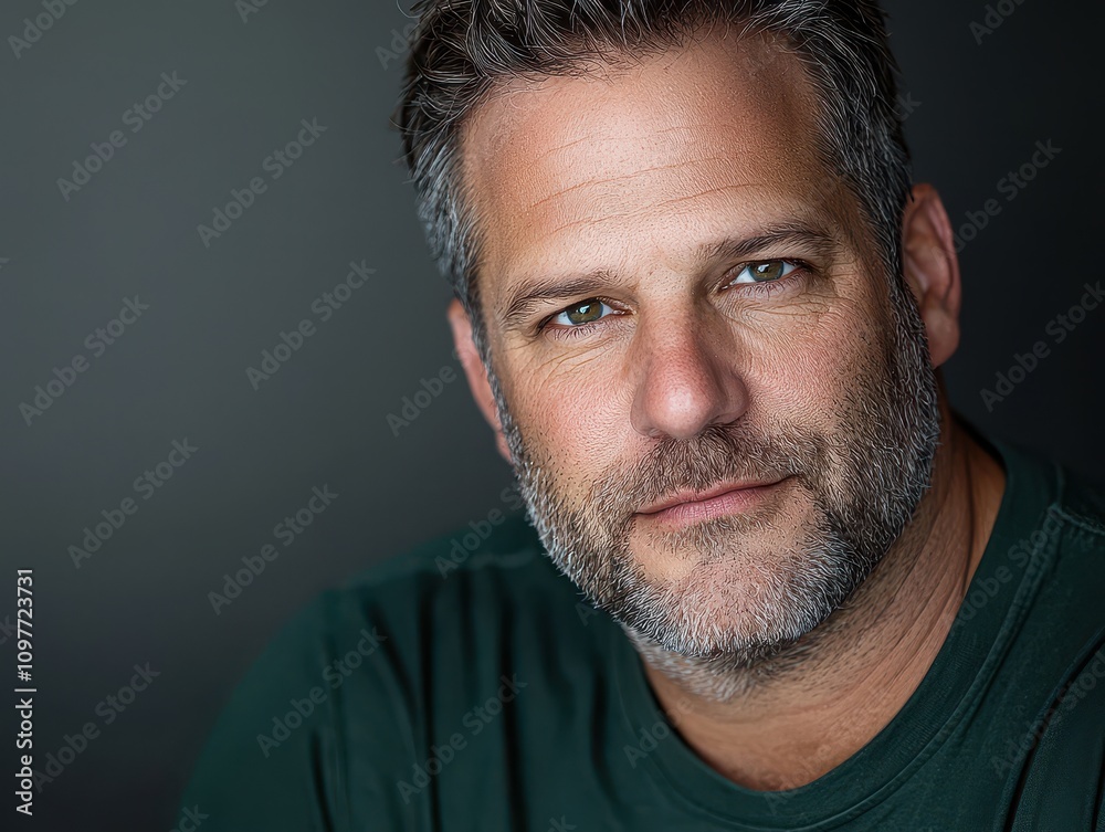 Obraz premium Distinguished Man with Beard and Confident Expression Portrait