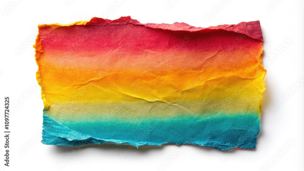 Fototapeta premium Isolated Torn Paper Piece in Low Light Photography for Minimalist Art, Textures, and Creative Backgrounds