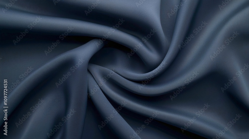 Obraz premium Elegant Fabric Showcase Textile Studio Image Collection Dark Environment Close-Up View Sophisticated Navy Blue Concept