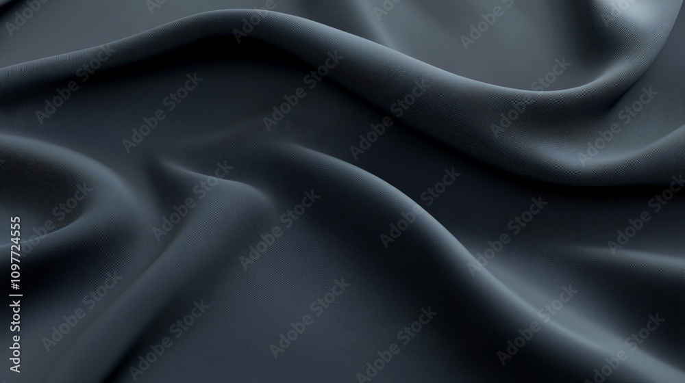 Fototapeta premium Elegant Event Displaying Dark Navy Blue Satin Drapery Sophisticated Atmosphere Digital Content Modern Setting Aesthetic Concept for Visual Appeal