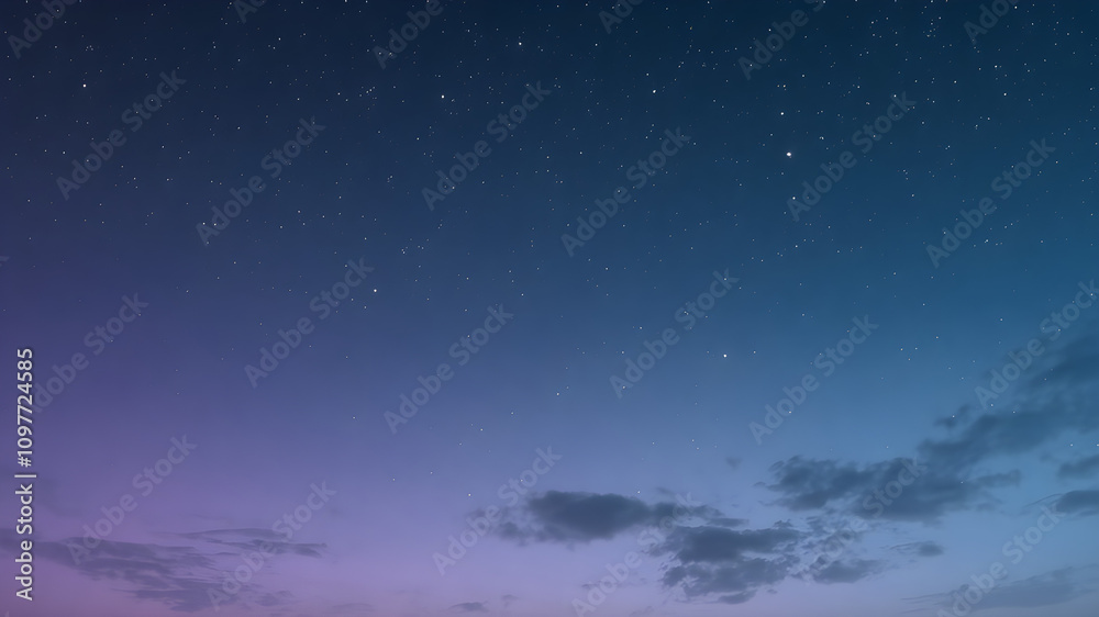 Naklejka premium 8K Abstract Gradient Night Sky Background The sky is composed of a gradient from dark blue in the upper part to dark purple and gray-blue in the lower part.