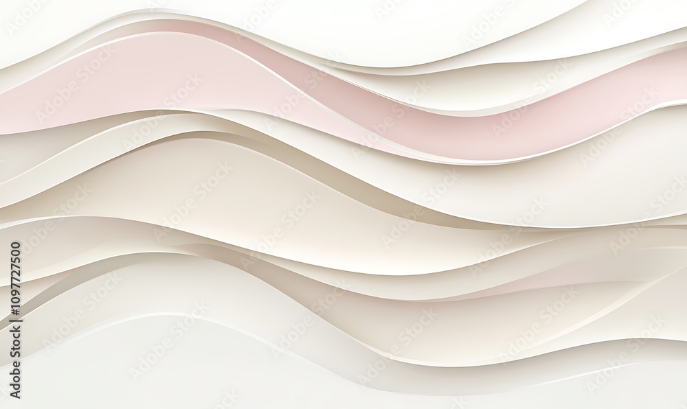 Fototapeta premium Abstract design featuring flowing waves in soft colors, ideal for backgrounds or textures.
