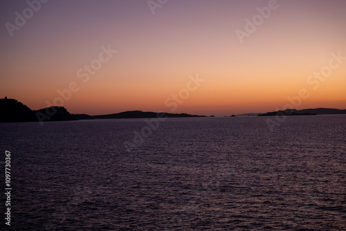 sunset over the river