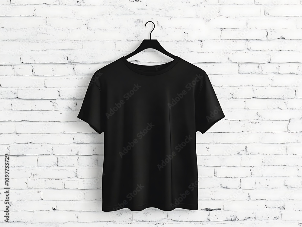 Basic Black T-Shirt Mockup Displaying Front and Back Views Basic Black T-Shirt Mockup Displaying Front and Back Views