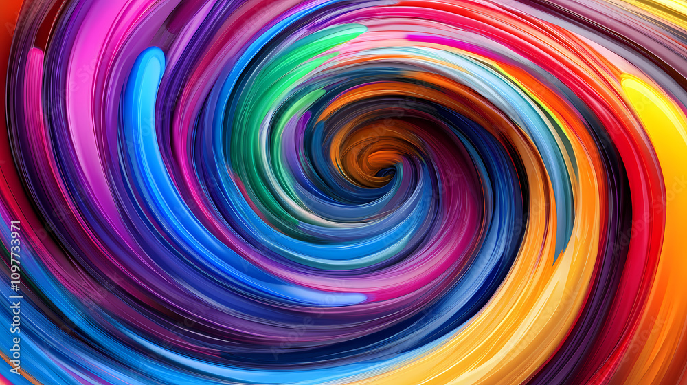 A swirl of vibrant paints blending together, creating a colorful abstract pattern A swirl of vibrant paints blending together, creating a colorful abstract pattern