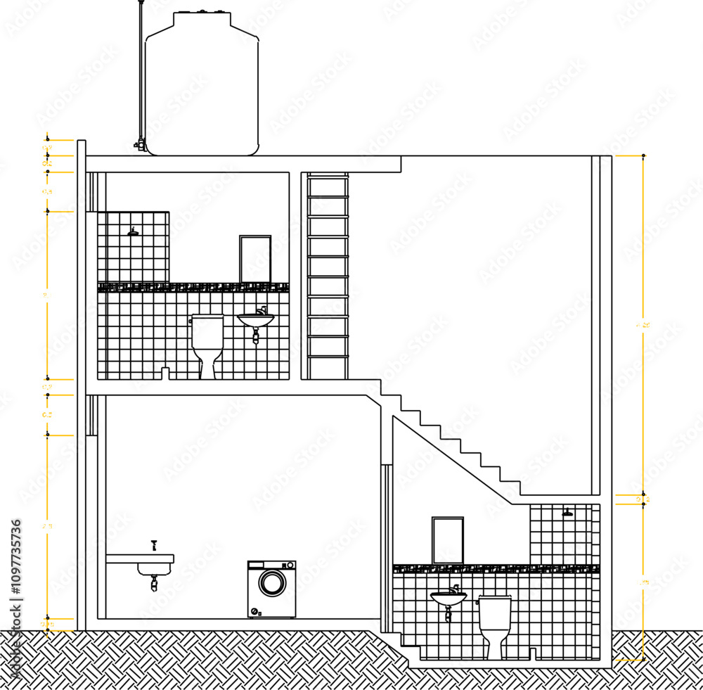 vector sketch illustration of the silhouette of a modern residential architectural engineering design vector sketch illustration of the silhouette of a modern residential architectural engineering design