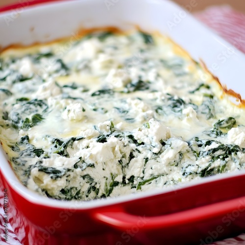 Creamy riccota cheese spinach Healthy Vegetarian Food photo