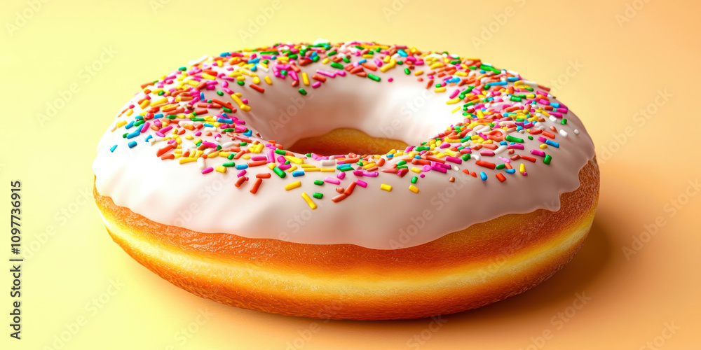 A donut with sprinkles on top A donut with sprinkles on top