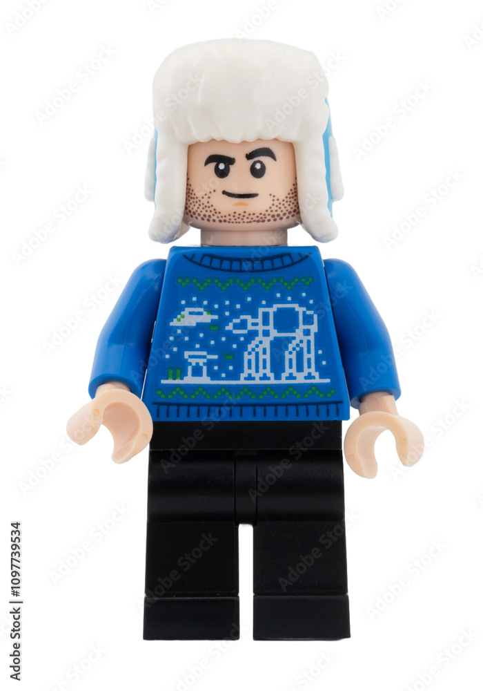 Obraz premium Dortmund - Deutschland 22. November 2024 Lego Minifigure im blauem Pullover 