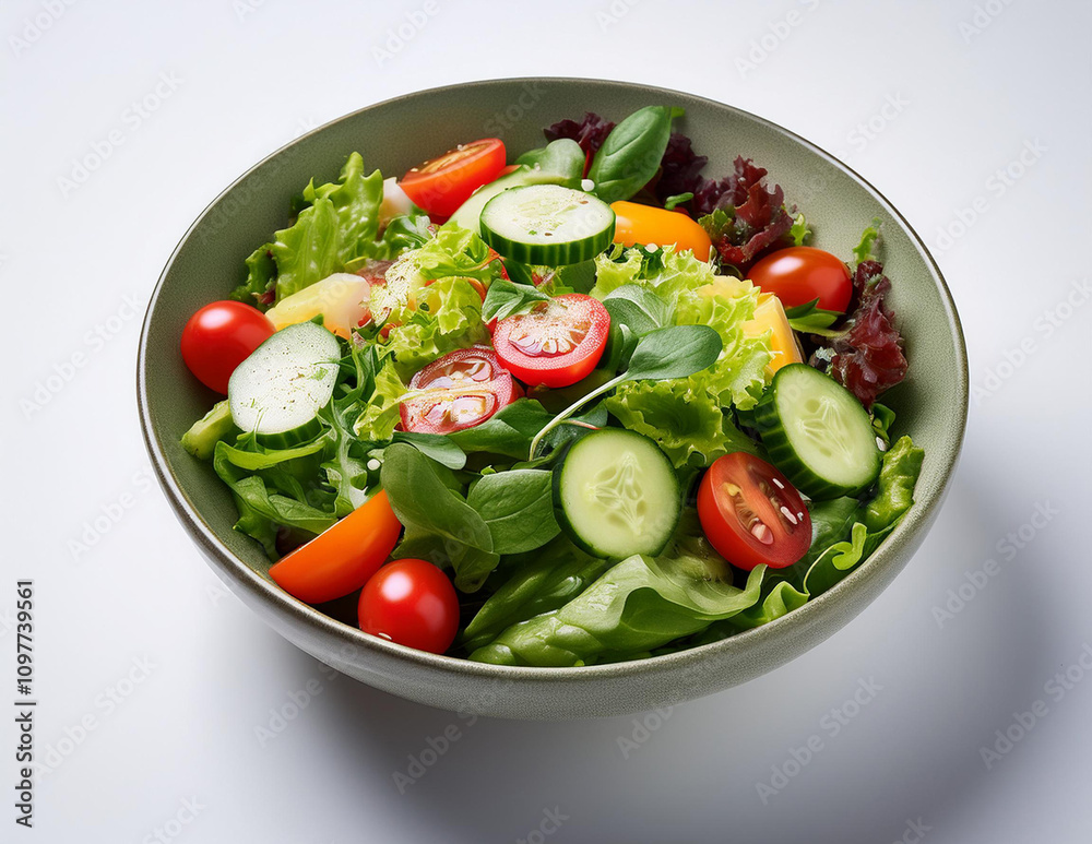 A vibrant bowl of fresh salad showcasing tomatoes, cucumbers, and lettuce, perfect for a healthy meal. A vibrant bowl of fresh salad showcasing tomatoes, cucumbers, and lettuce, perfect for a healthy meal.