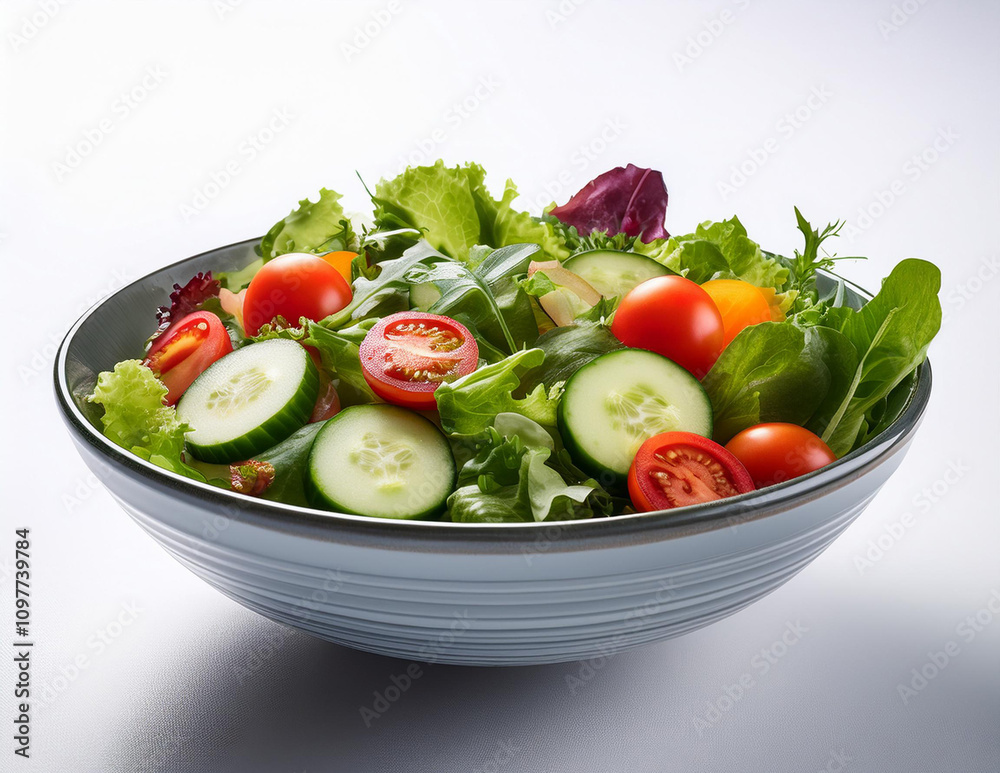 A vibrant bowl of fresh salad showcasing tomatoes, cucumbers, and lettuce, perfect for a healthy meal. A vibrant bowl of fresh salad showcasing tomatoes, cucumbers, and lettuce, perfect for a healthy meal.
