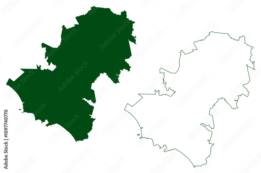 Zihuatanejo de Azueta municipality (Free and Sovereign State of Guerrero, Mexico, United Mexican States) map vector illustration, scribble sketch map Zihuatanejo de Azueta municipality (Free and Sovereign State of Guerrero, Mexico, United Mexican States) map vector illustration, scribble sketch map