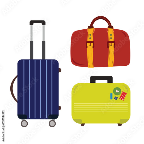 Set of bags suitcase luggage for travel and vacation