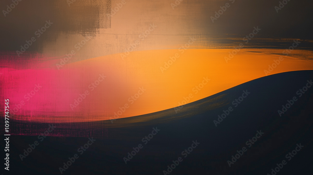 Fototapeta premium Horizontal Grunge Warm Black, Brown and Orange Textured Background with Bold Brushstrokes