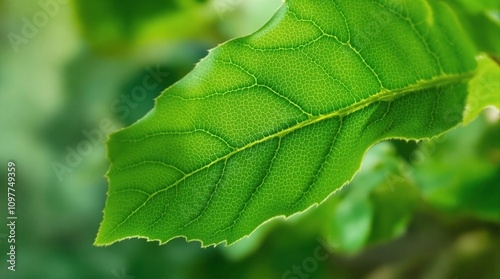 A close-up shot of the underside of a green leaf, revealing its intricate patterns and veins, leaf observation., green leaf under side