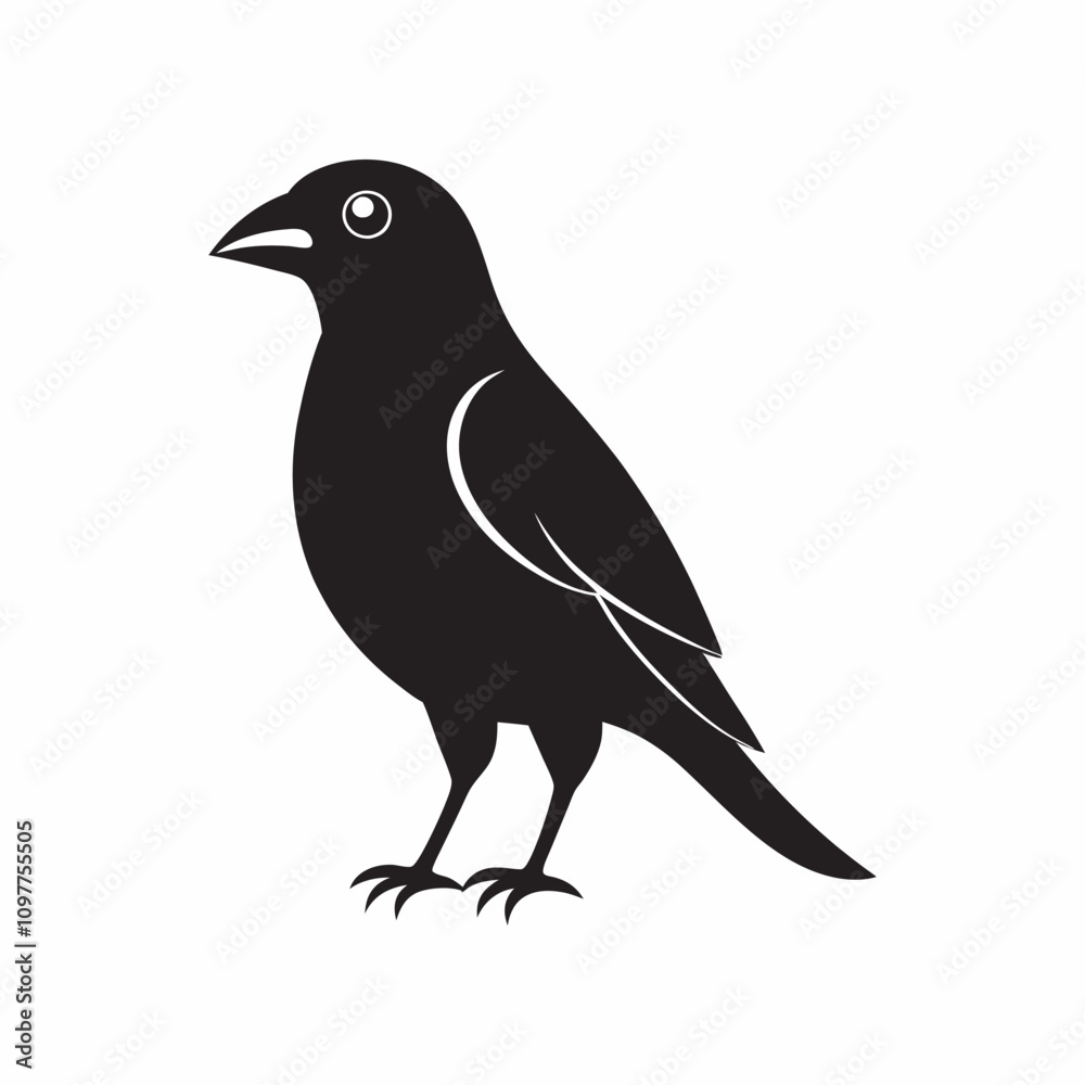 Obraz premium A vector silhouette image of a bird on a white background