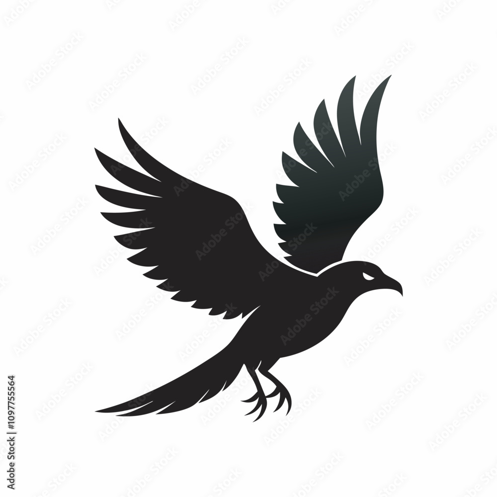 Fototapeta premium A vector silhouette image of a flying bird