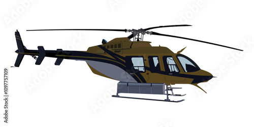 Vector illustration of flat helicopter.eps 10