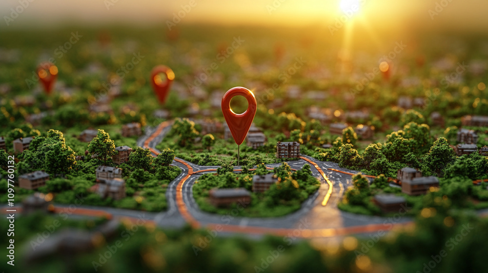 map with a location pin marking a destination, showing highlighted routes and pathways that represent journey, exploration, and the connection between places and people map with a location pin marking a destination, showing highlighted routes and pathways that represent journey, exploration, and the connection between places and people