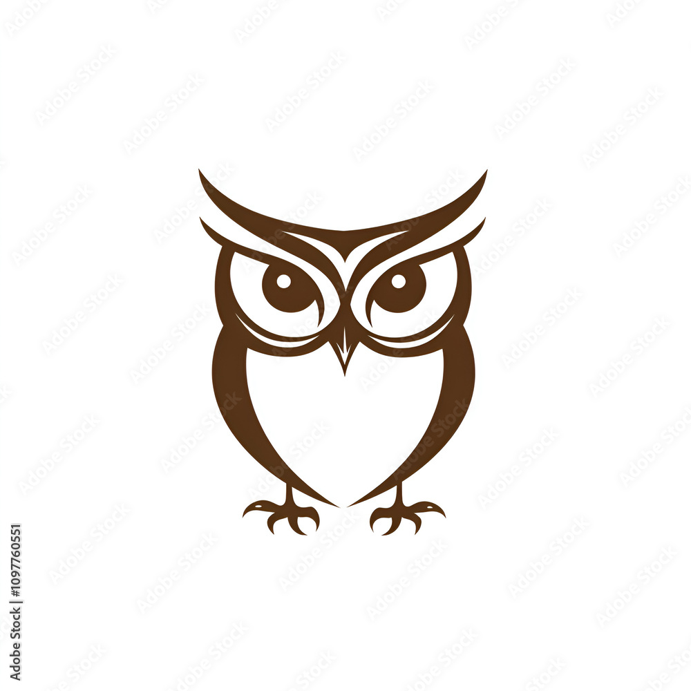 Fototapeta premium Minimalist owl graphic design for branding purposes digital art modern aesthetic creative space vector illustration concept