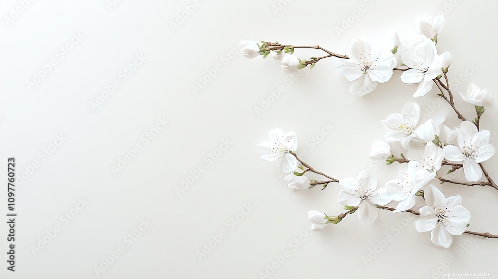 Elegant white flowers on soft neutral background. Elegant white flowers on soft neutral background.