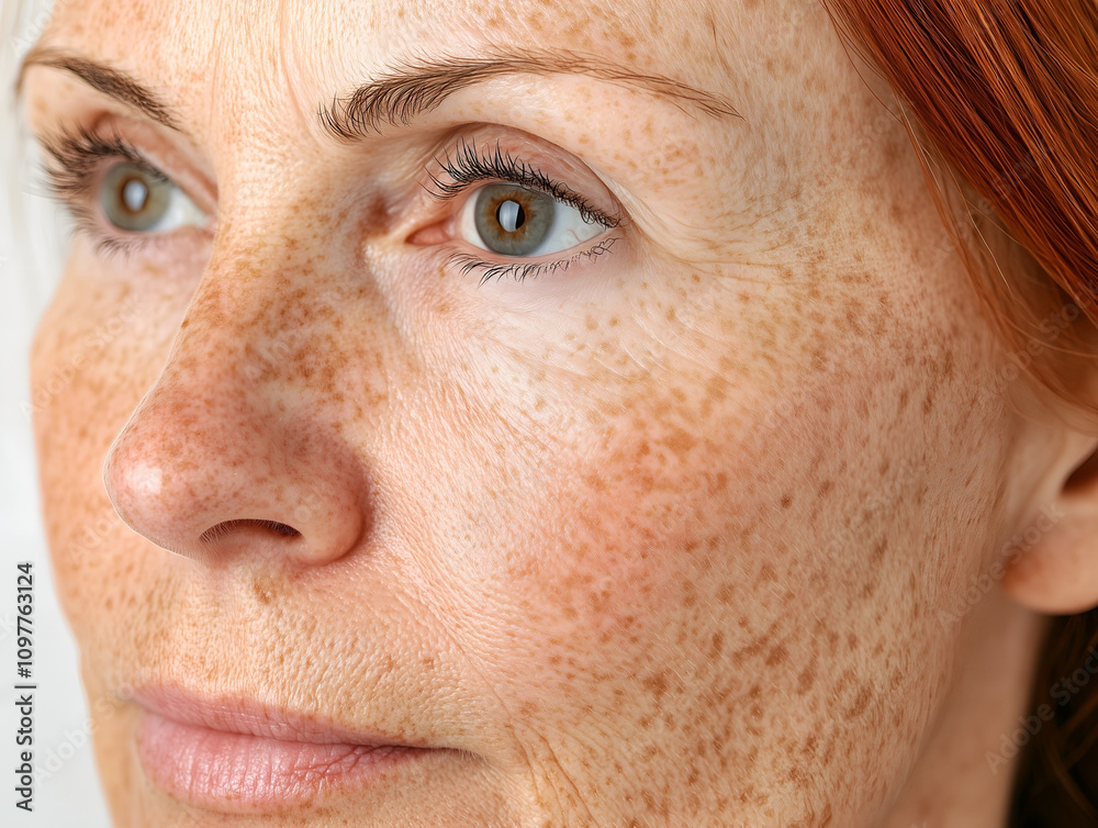 Obraz premium Freckles and Wrinkles CloseUp