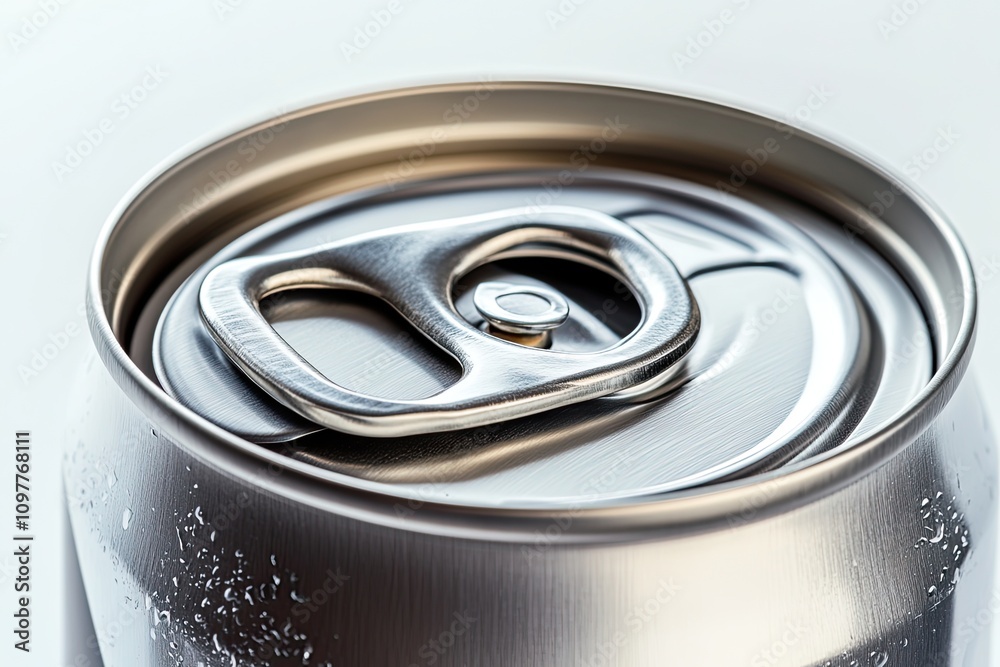 Aluminum can packaging with a pull-tab lid isolated on a white background Aluminum can packaging with a pull-tab lid isolated on a white background