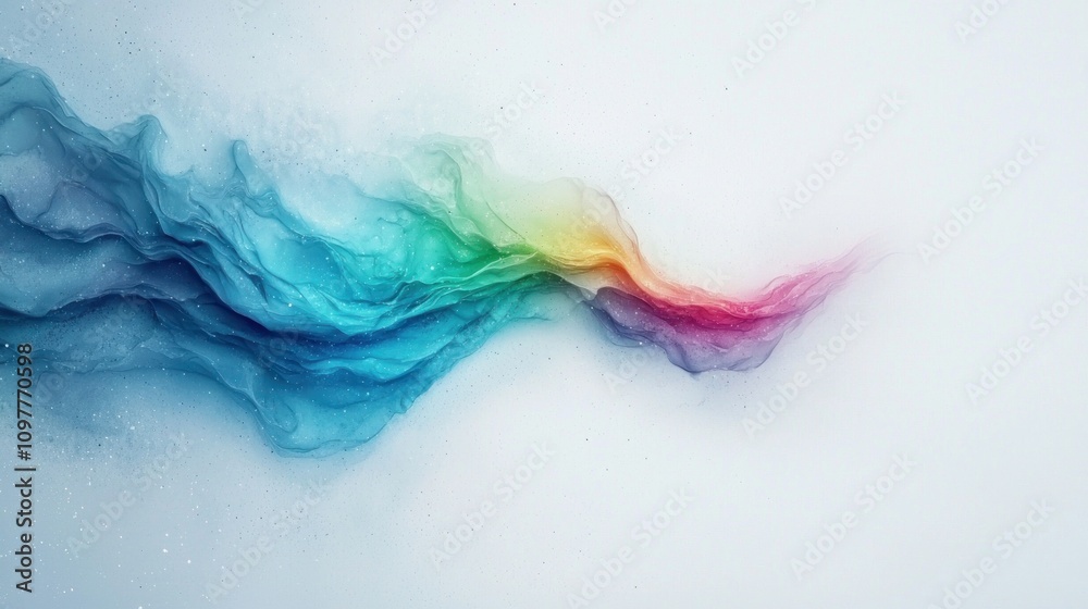 Fototapeta premium Colorful Abstract Waves Flowing on Soft White Background