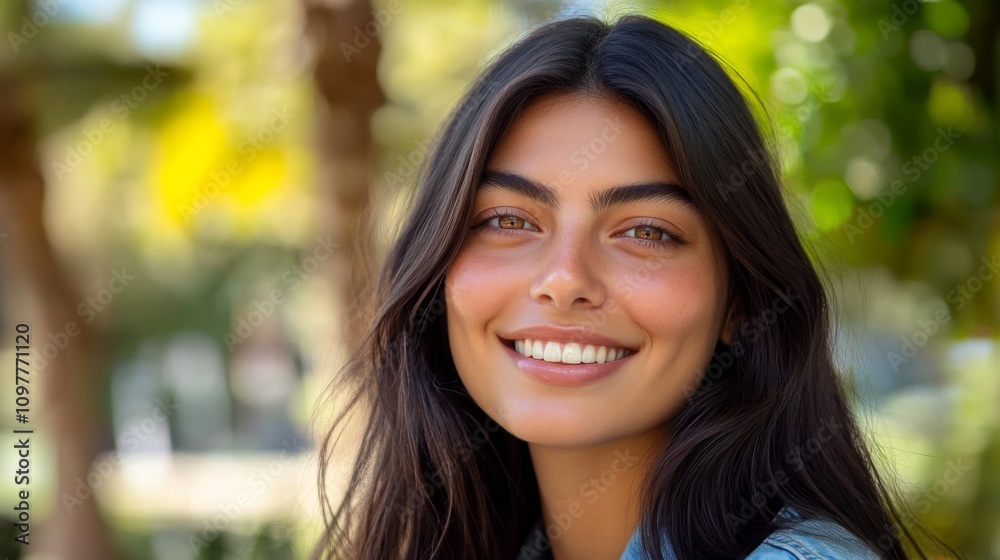 Smiling Hispanic Woman with a Friendly and Attractive Expression Looking at Camera in Digital Portrait Shot Smiling Hispanic Woman with a Friendly and Attractive Expression Looking at Camera in Digital Portrait Shot