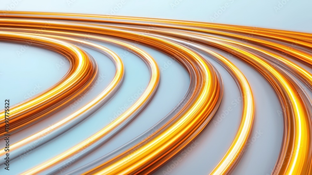 Abstract Golden Circular Light Trails Dynamic Energy Futuristic Design 3D Render Abstract Golden Circular Light Trails Dynamic Energy Futuristic Design 3D Render
