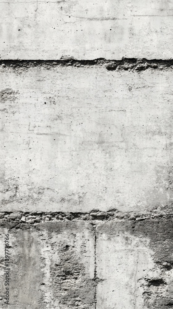 Fototapeta premium Textured gray concrete wall with various patterns and imperfections.