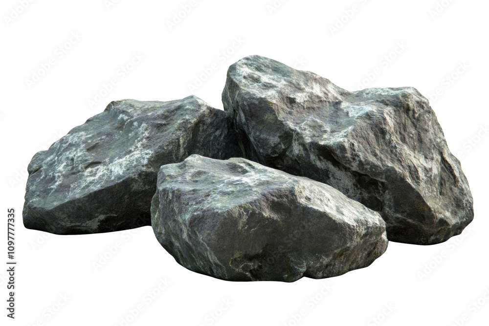 Capturing the raw essence of nature. Boulders isolated on white background realistic, detailed art Capturing the raw essence of nature. Boulders isolated on white background realistic, detailed art