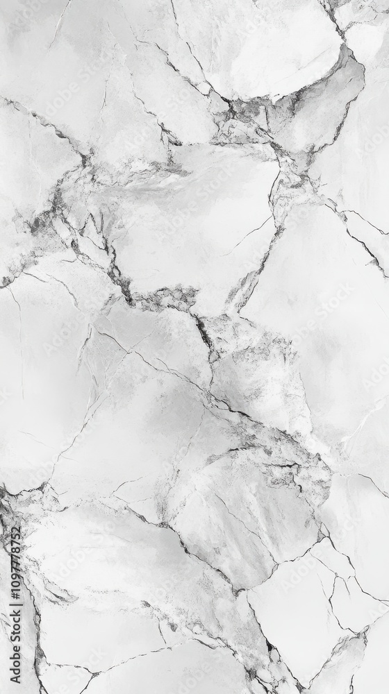 Obraz premium Elegant marble texture with gray veining on a white background, ideal for modern interiors and design projects.