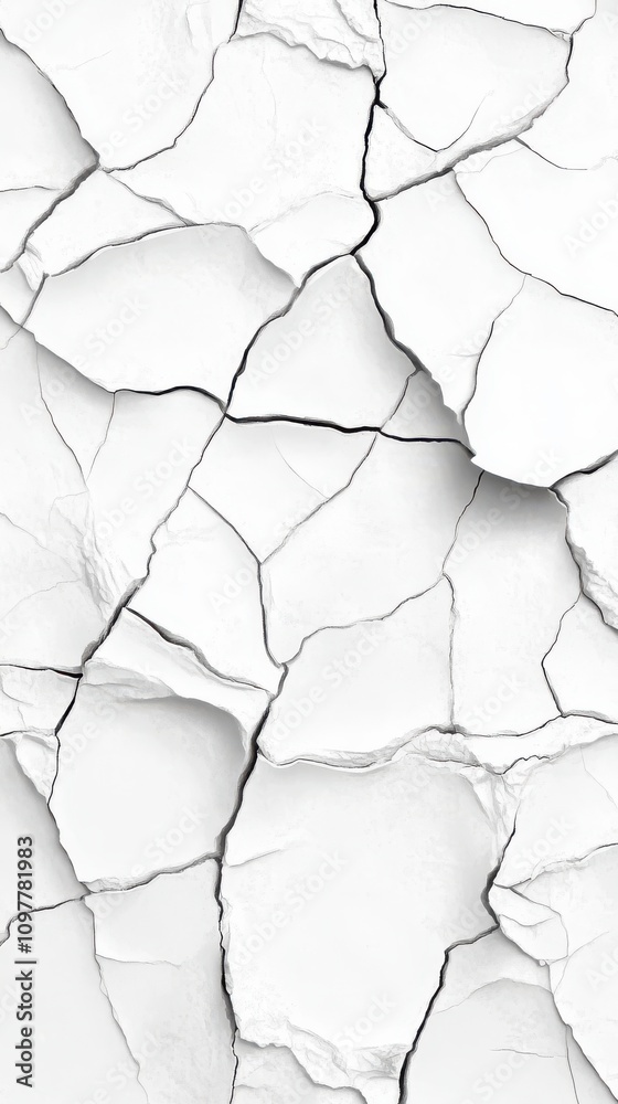 A close-up of cracked white surface showing intricate textures and patterns. A close-up of cracked white surface showing intricate textures and patterns.