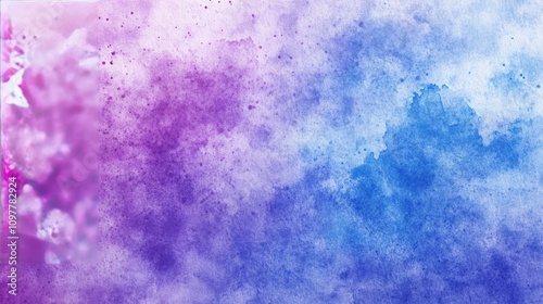 A vibrant abstract watercolor background featuring a blend of purple and blue hues that exudes creativity and tranquility.