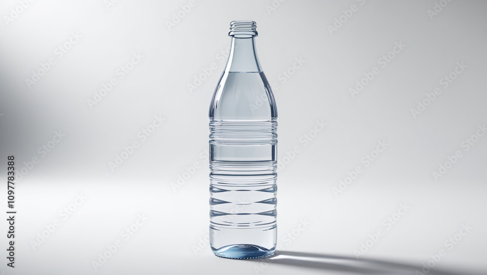 AI generative. Mockup of transparent mineral water bottle on white background. 7 AI generative. Mockup of transparent mineral water bottle on white background. 7
