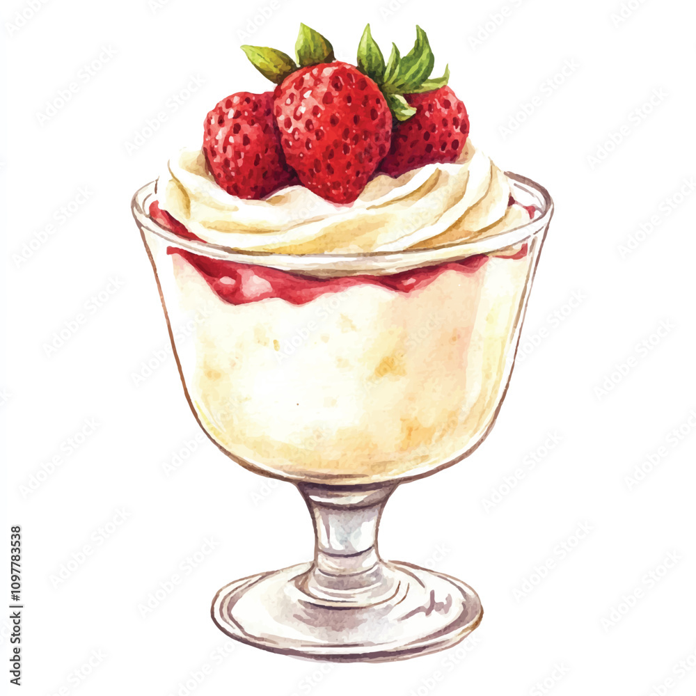 Pudding watercolor clipart illustration Pudding watercolor clipart illustration