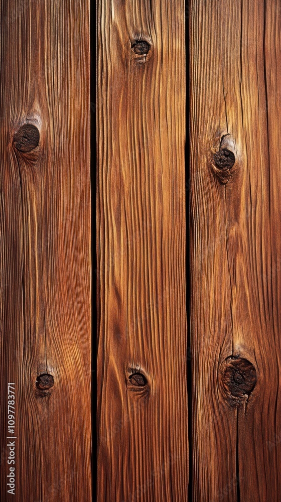 Obraz premium Close-up of rustic wooden planks showcasing rich textures and warm tones.