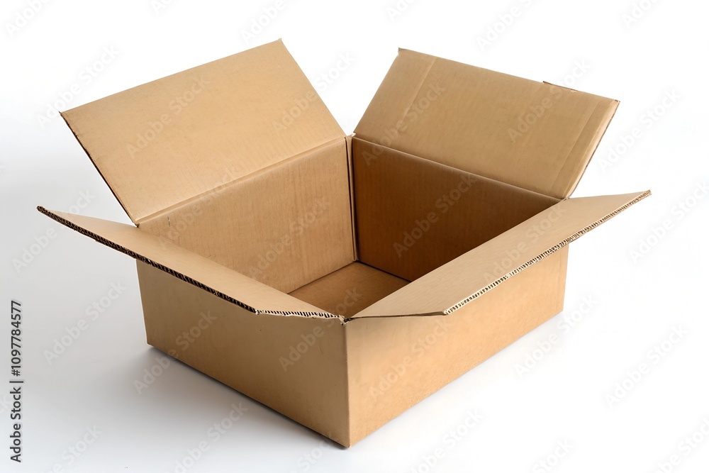 opened cardboard box isolated on a white background. opened cardboard box isolated on a white background.