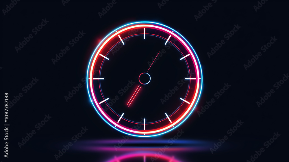 A futuristic progress wheel with glowing neon edges and dynamic motion A futuristic progress wheel with glowing neon edges and dynamic motion