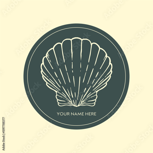 Vector Logo Seashell Hand Drawing