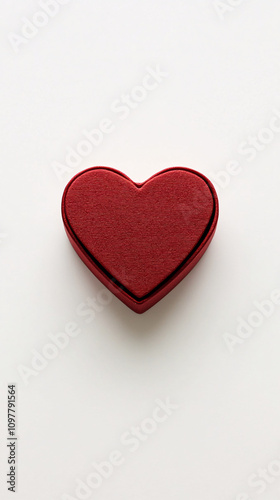 red heart shaped box isolated on white background valentine's day gift